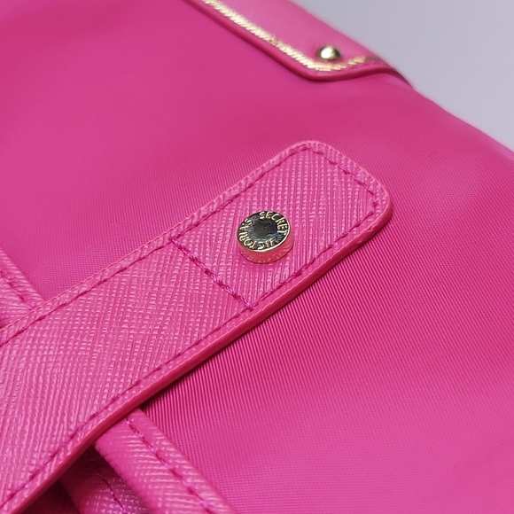 Victorias Secret Pink Lined Snap Close Nylon Tote Bag - Picture 5 of 12